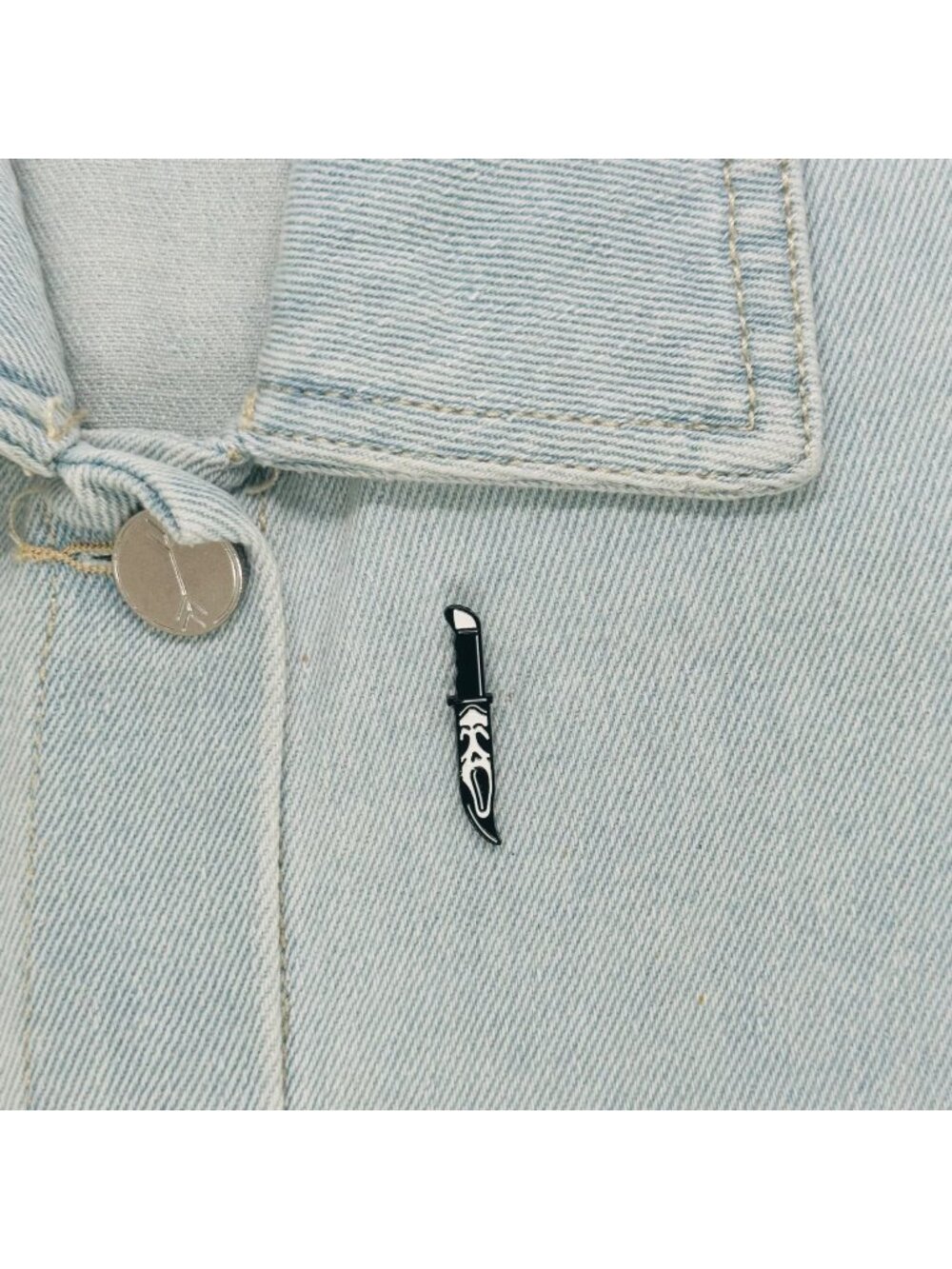 ✨Punk Knife Design Brooch Pin Horror Halloween Style Comic PinS Black White NEW✨